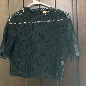 Black sheer crop top